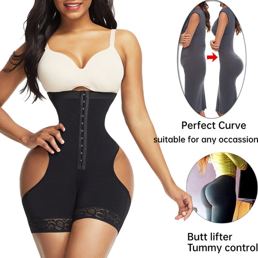 Mulheres shapewear cintura alta bunda levantador barriga controle roupa interior treino cintura trainer espartilho